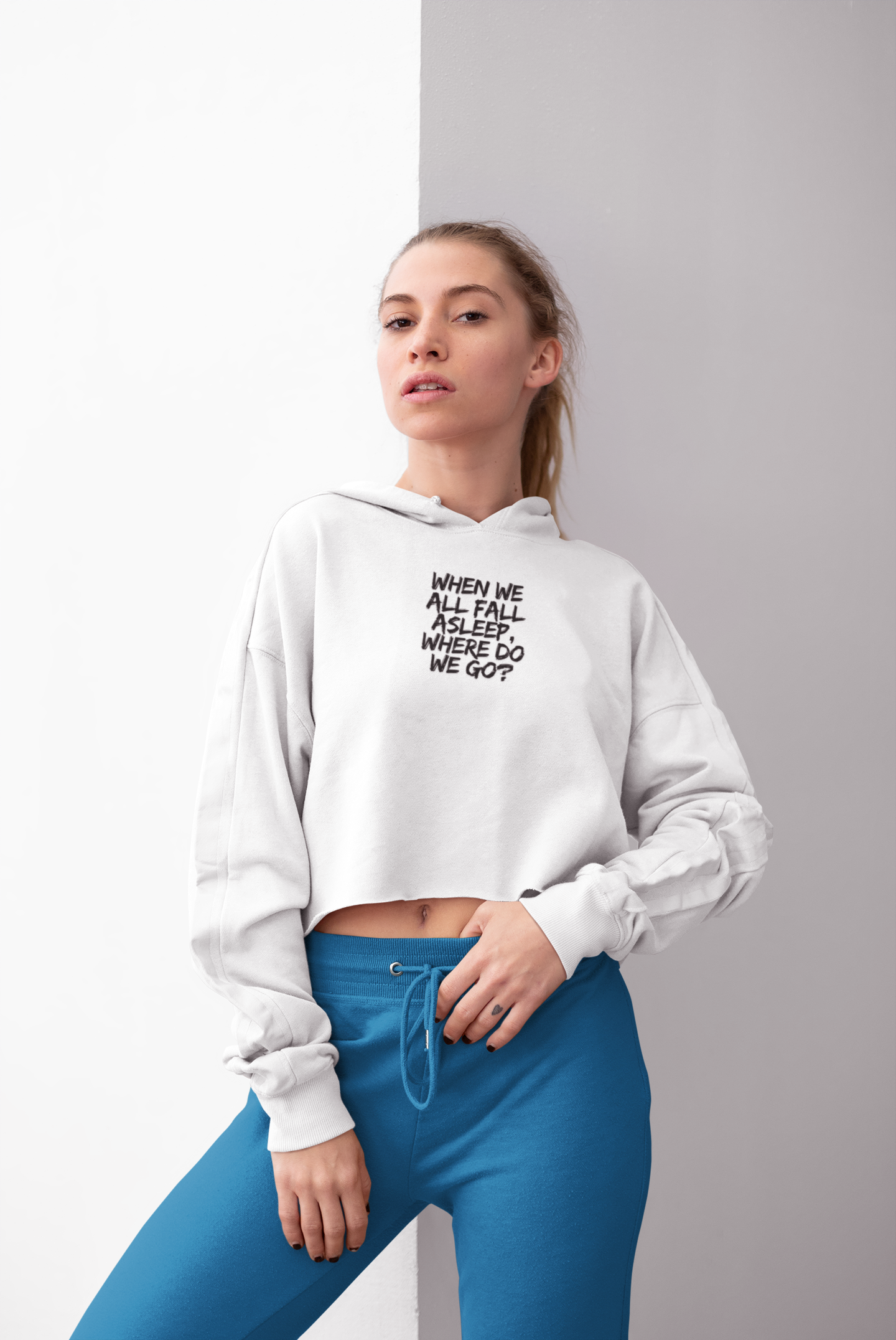 Women's Cropped Hooded T-shirt