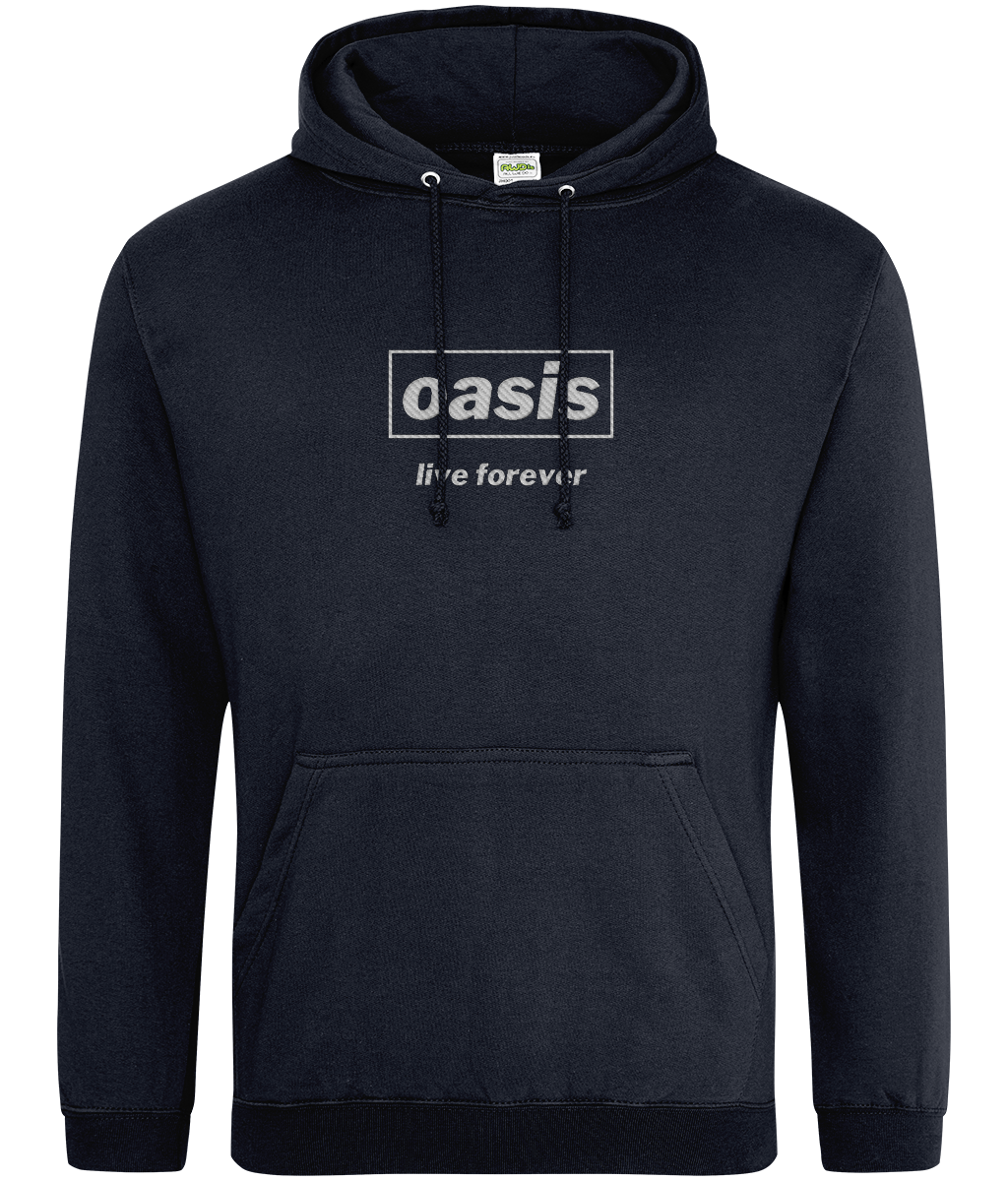 Oasis Live Forever Hoodie Embroidered Design