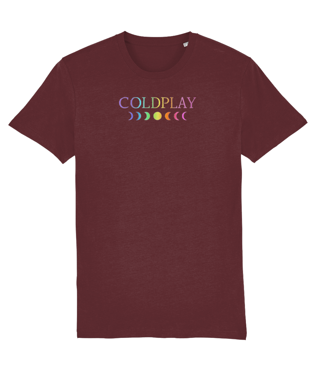 Coldplay Moon Music T-shirt with designs on the sleeves