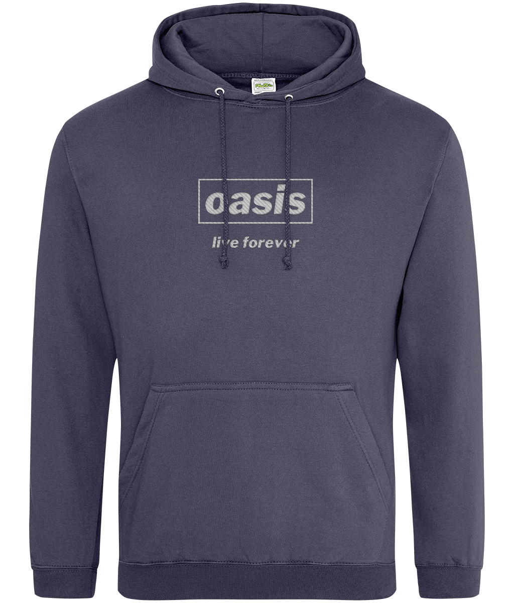 Oasis Live Forever Hoodie Embroidered Design