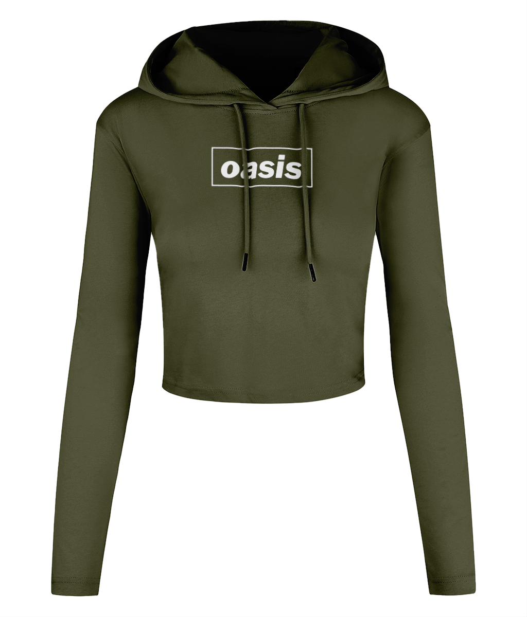 Oasis Women's Cropped Hooded with white design