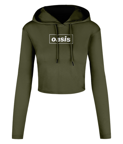 Oasis Women's Cropped Hooded with white design