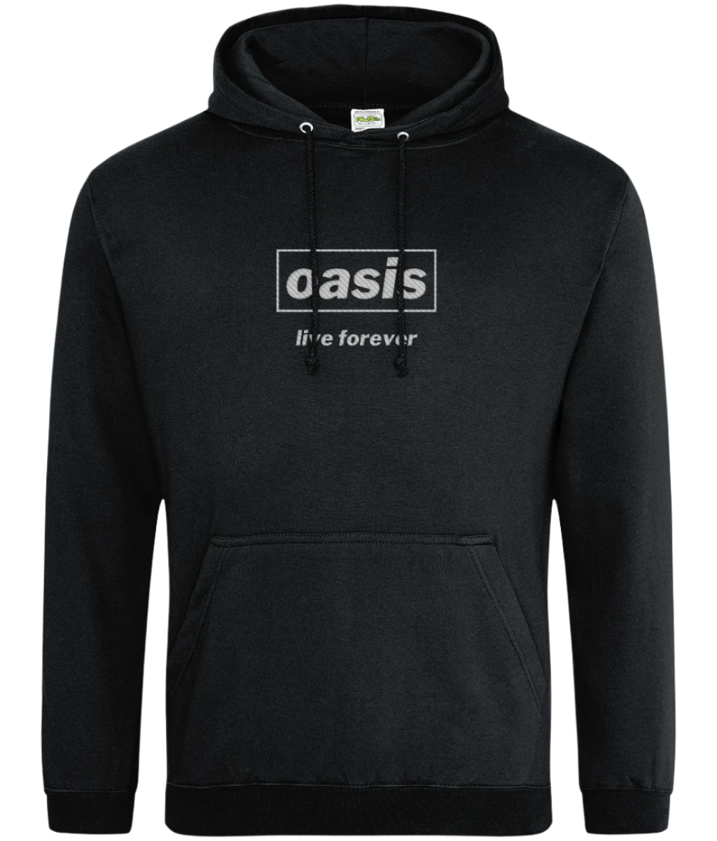 Oasis Live Forever Hoodie Embroidered Design