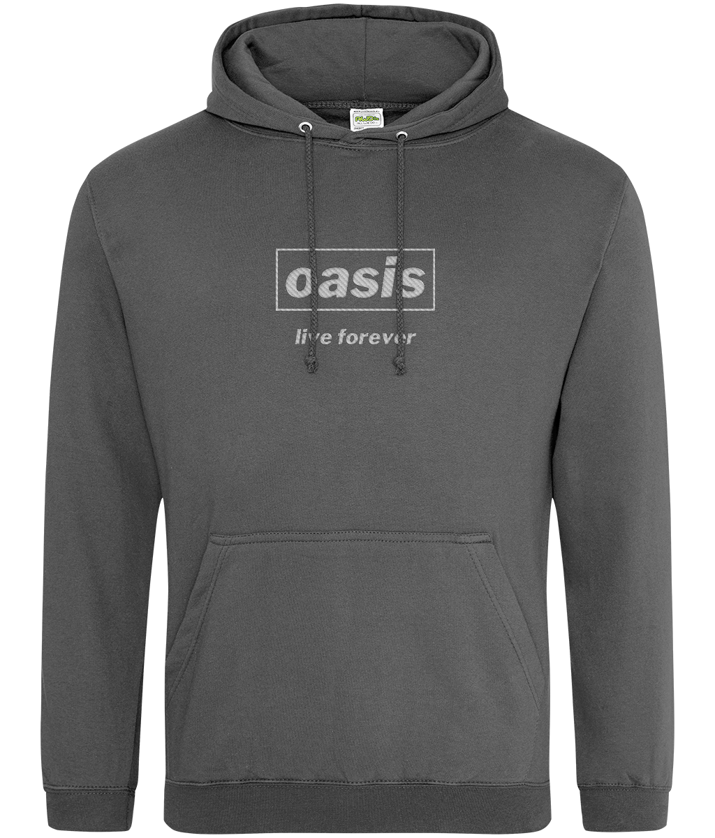 Oasis Live Forever Hoodie Embroidered Design