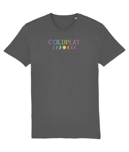 Coldplay Moon Music T-shirt with designs on the sleeves