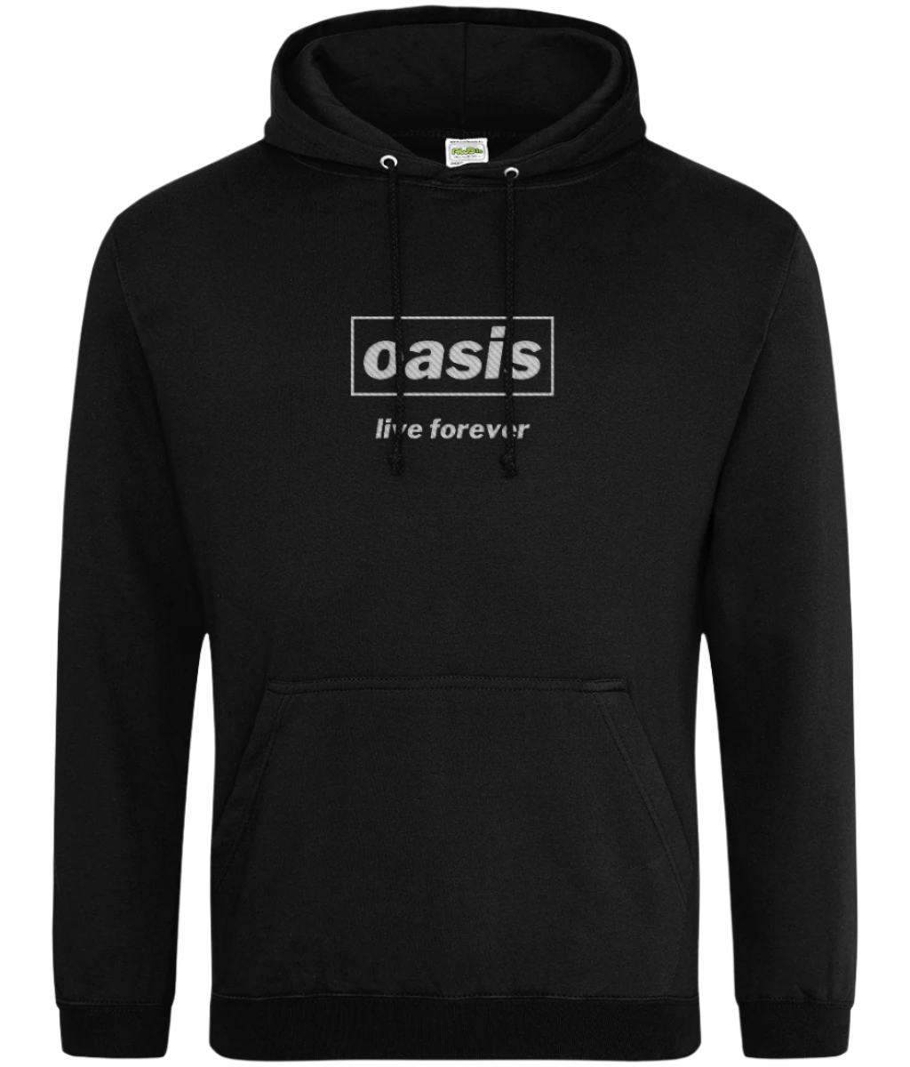 Oasis Live Forever Hoodie Embroidered Design