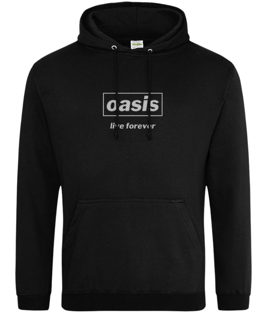 Oasis Live Forever Hoodie Embroidered Design