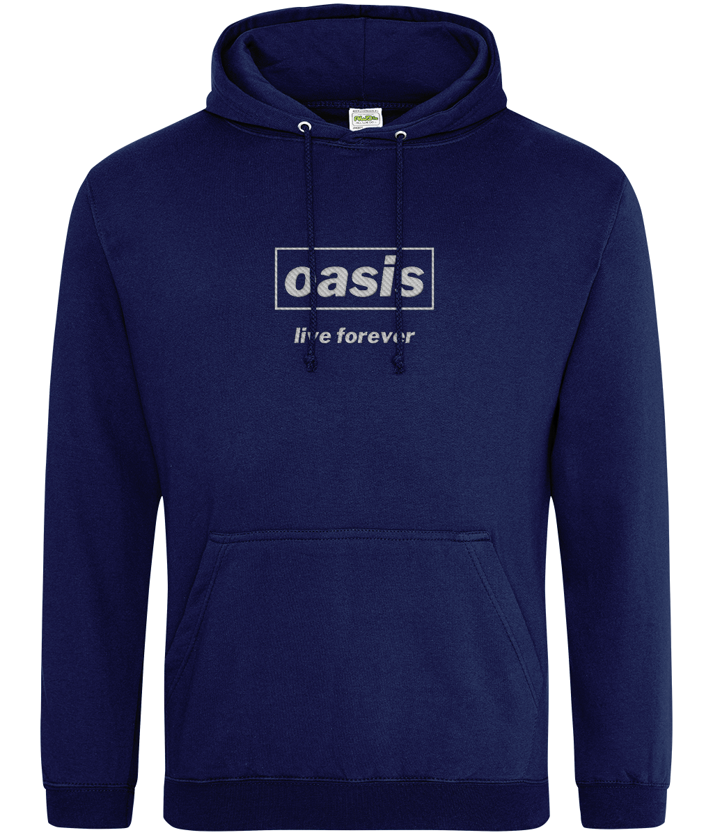 Oasis Live Forever Hoodie Embroidered Design