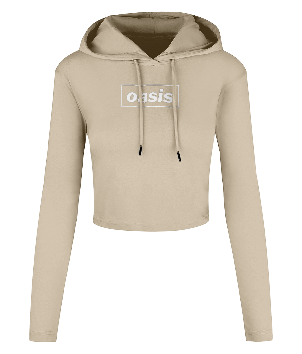 Oasis Women's Cropped Hooded with white design