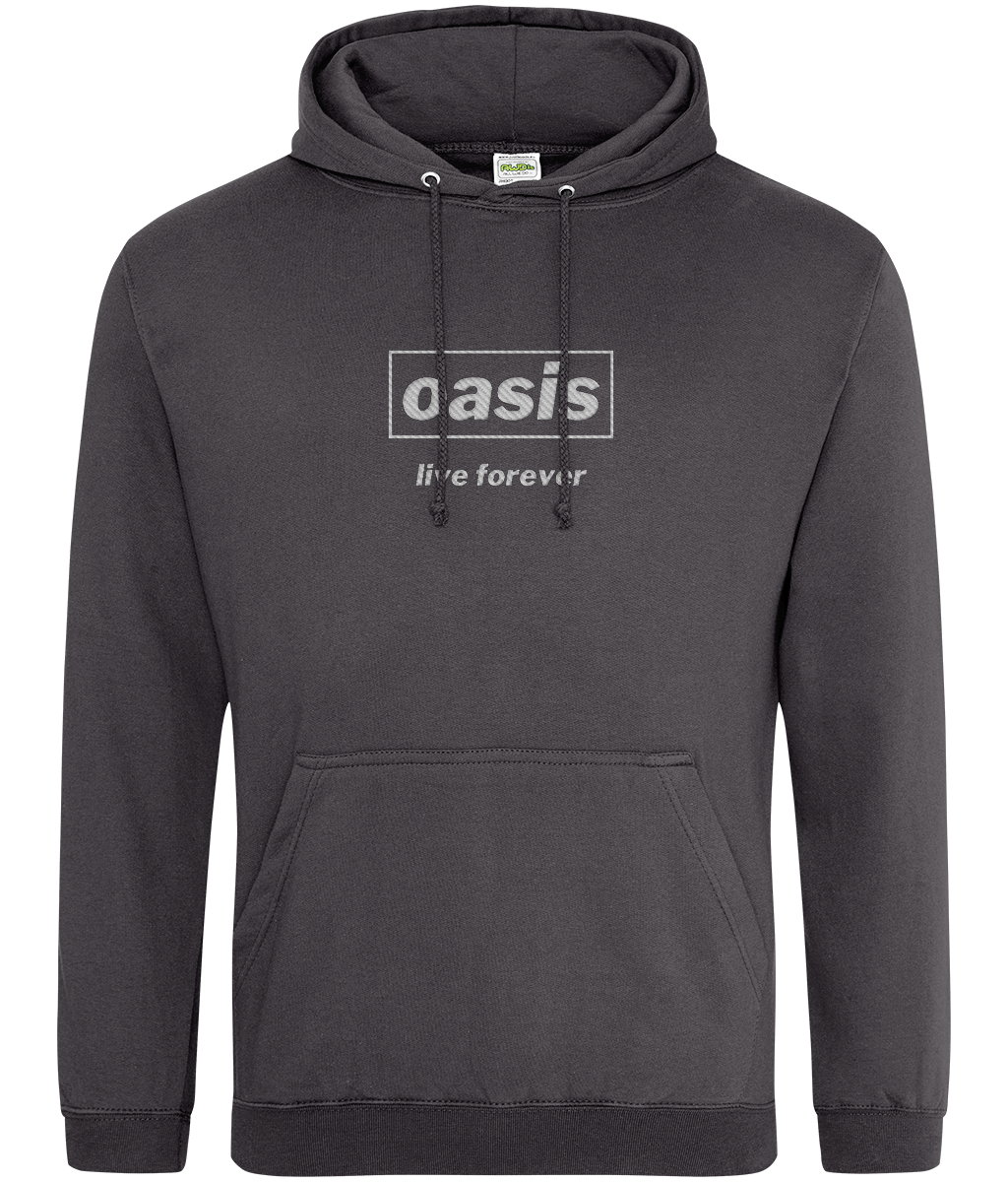 Oasis Live Forever Hoodie Embroidered Design