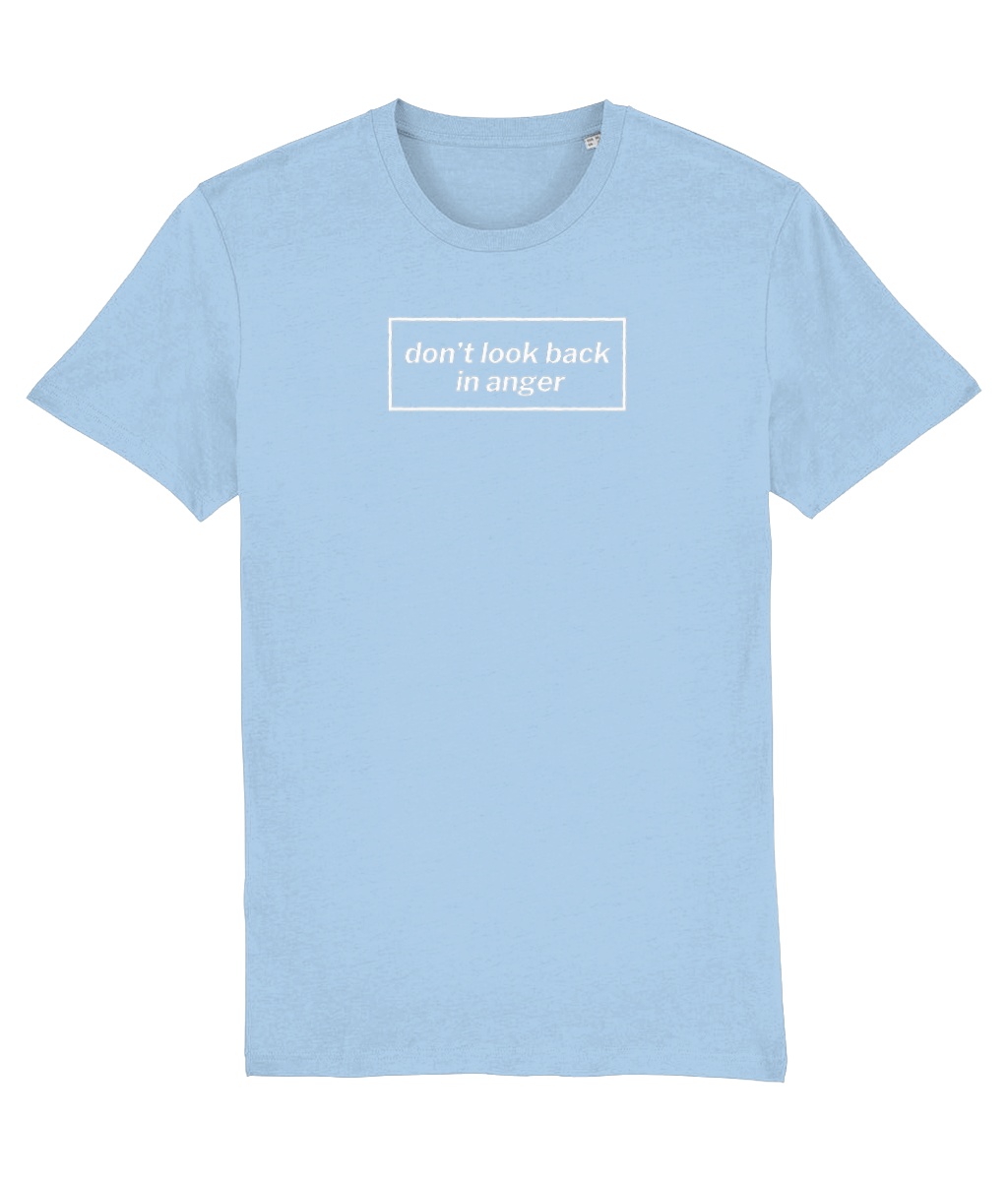 Don't Look Back in Anger T-shirt white design